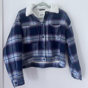 Aerie Sherpa-Lined Plaid Jacket